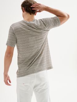 Men’s Crewneck T-shirt with Micro Stripes QB24 in_i4