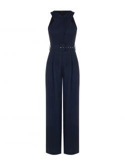 Navy Blue Jumpsuit with Crossover Neckline det_4
