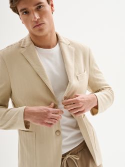 Giacca Uomo Destrutturata Herringbone QB24 in_i5