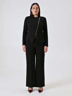 Curvy-Jacke mit Reißverschluss in Schwarz det_1