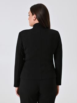 Curvy-Jacke mit Reißverschluss in Schwarz det_3
