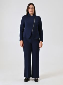 Curvy-Jacke mit Reißverschluss in Blau det_1