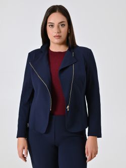 Curvy-Jacke mit Reißverschluss in Blau in_i7