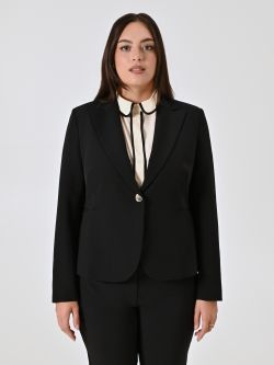 Curvy-Jacke mit einem Knopf in Schwarz det_2