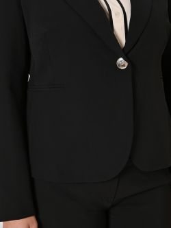 Curvy-Jacke mit einem Knopf in Schwarz in_i5
