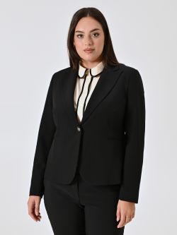 Curvy-Jacke mit einem Knopf in Schwarz in_i7
