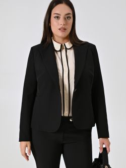 Curvy-Jacke mit einem Knopf in Schwarz sp_e1