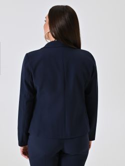 Curvy-Jacke mit einem Knopf in Blau det_3