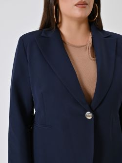 Curvy-Jacke mit einem Knopf in Blau in_i5