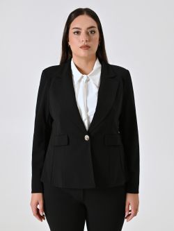 Curvy-Jacke mit einem Knopf in Schwarz det_2