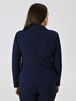 Curvy-Jacke mit einem Knopf in Blau det_3