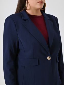 Curvy-Jacke mit einem Knopf in Blau in_i5