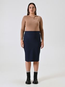 Curvy-Bleistiftrock in Blau det_1