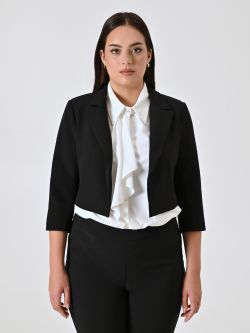 Kurze Curvy-Jacke in Schwarz det_2