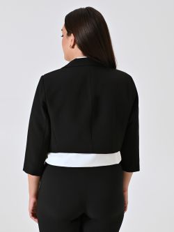 Kurze Curvy-Jacke in Schwarz det_3