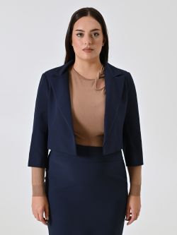 Kurze Curvy-Jacke in Blau det_2