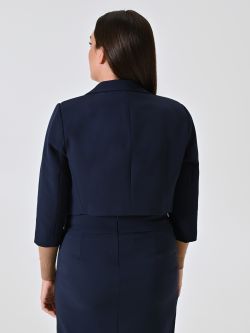 Kurze Curvy-Jacke in Blau det_3