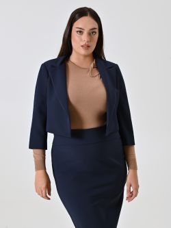 Kurze Curvy-Jacke in Blau in_i7