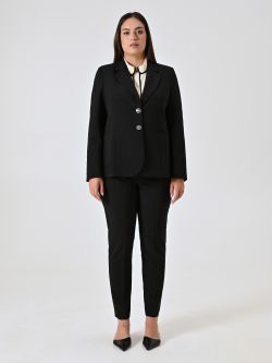 Curvy-Jacke mit zwei Knöpfen in Schwarz det_1