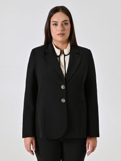Curvy-Jacke mit zwei Knöpfen in Schwarz det_2