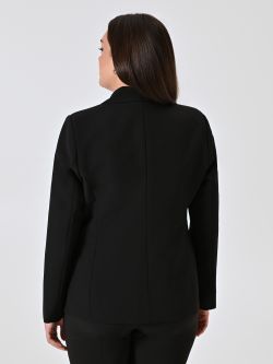 Curvy-Jacke mit zwei Knöpfen in Schwarz det_3