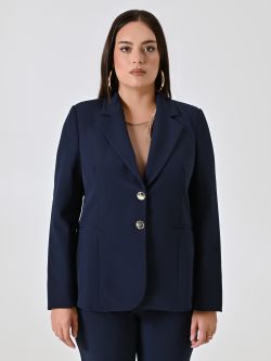 Curvy Blue Two-Button Jacket det_2