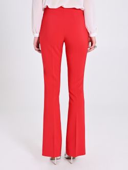 Red Flared Trousers in Technical Fabric in_i4