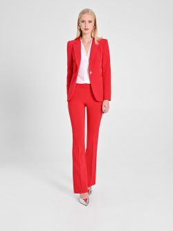 Red Flared Trousers in Technical Fabric sp_e1