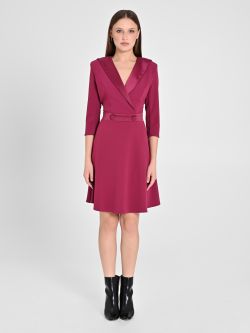 Burgundy Dress with Full Skirt det_1