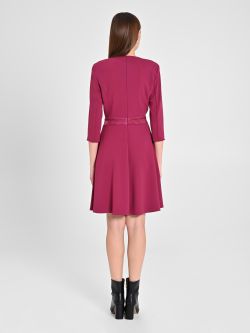 Burgundy Dress with Full Skirt det_3
