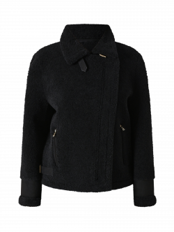 Giacca Bombardier effetto Sherling Nera det_4