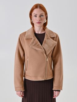 Giacca effetto Montone Beige det_2