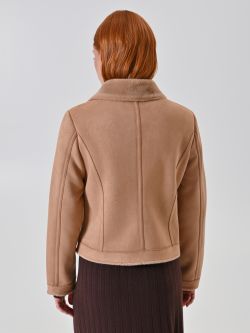 Giacca effetto Montone Beige det_3