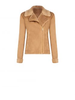 Giacca effetto Montone Beige det_4