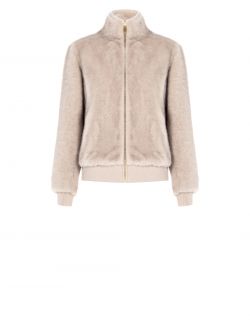 Hellgraue Bomberjacke aus Webpelz det_4