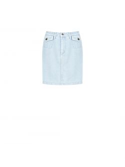 Jupe courte forme « de ligne A » en denim clair det_4