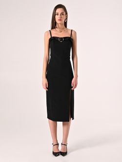 Midi Black Sheath Dress det_1
