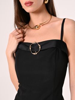 Midi Black Sheath Dress in_i5