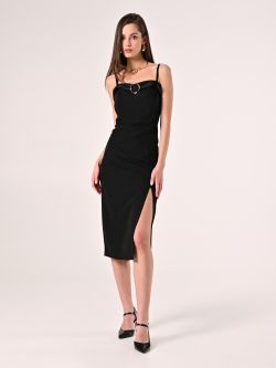 Midi Black Sheath Dress in_i7