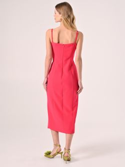 Tubino Midi Fuxia con dettaglio Gioiello det_3