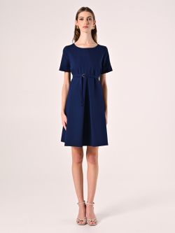 Kleid in Blau mit kurzen Ärmeln det_1