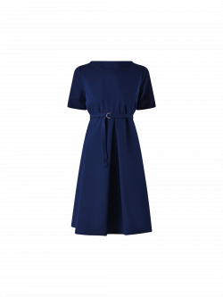 Kleid in Blau mit kurzen Ärmeln det_4
