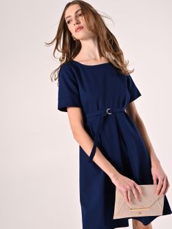 Kleid in Blau mit kurzen Ärmeln sp_e1
