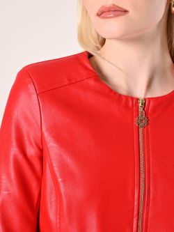 Red Faux-Leather Jacket in_i5