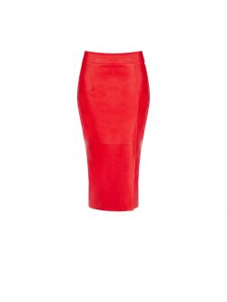 Gonna in Simil Pelle Rossa det_4