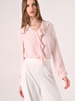 Light Pink Ruffle Blouse in_i7