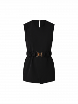 Blouse en tissu crêpe cady noire det_4