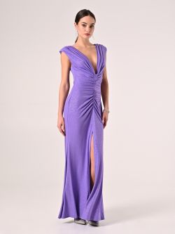 Lavender Long Glitter Dress in_i7