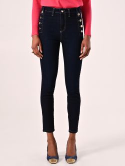 Blue Skinny Jeans with Buttons det_2