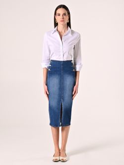 Jupe midi en jean det_1